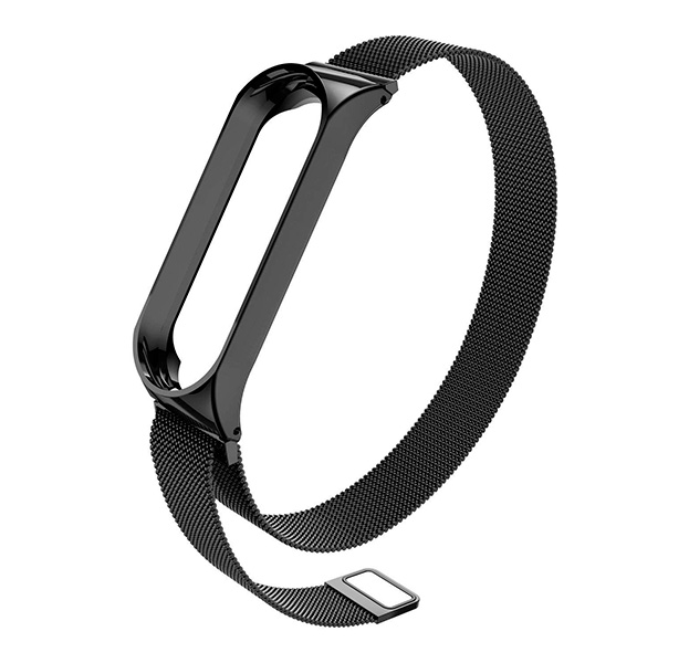 

Черный стальной ремешок для Xiaomi Mi Band 3 Milanese Band