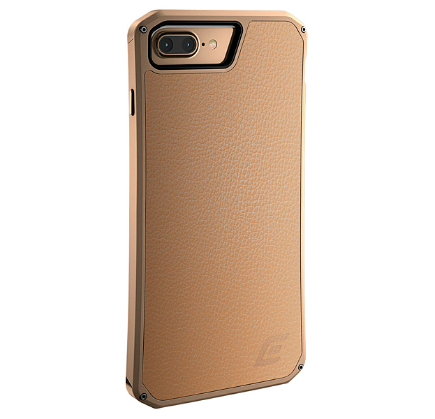 

Золотой кожаный противоударный чехол для iPhone 7/8 Plus Element Case Solace LX