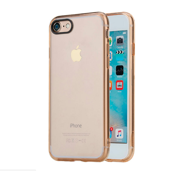 

Прозрачный чехол-накладка для iPhone 7/8 Rock Pure Series Gold, Золотой