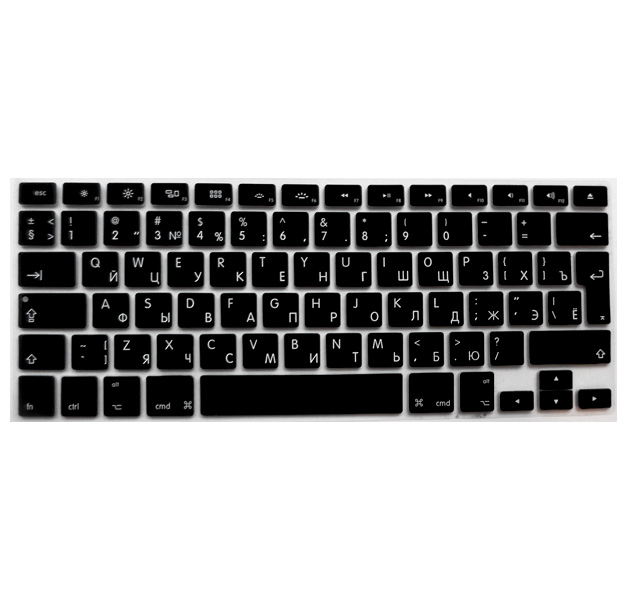 

Черная силиконовая накладка на клавиатуру для Macbook Air 11 (Rus/Eu)