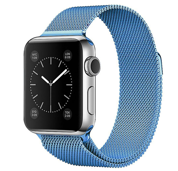 

Голубой металлический ремешок Milanese Band для Apple Watch 38/40 mm