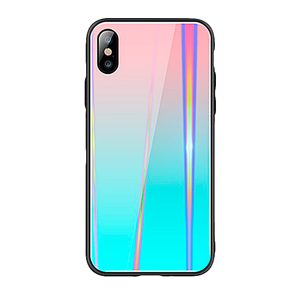 

Чехол-накладка для iPhone XS Max Rainbow Case Pink/Blue, Комбинированный