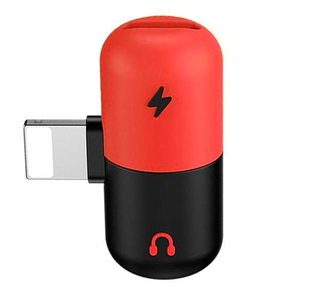 

Переходник 2 в 1 Lightning Adapter Pill Черный/Красный