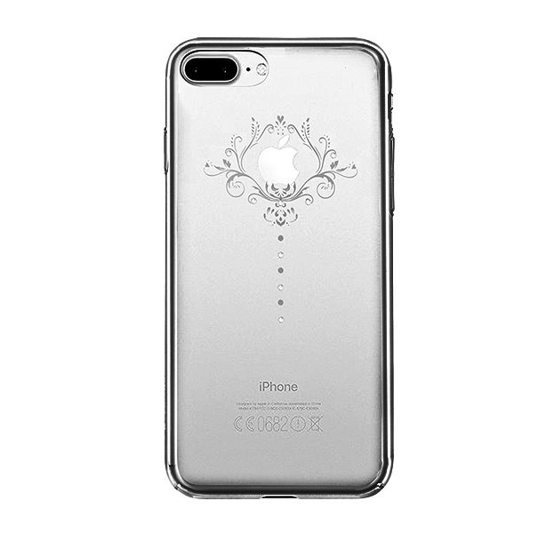 

Прозрачный силиконовый чехол для iPhone 7/8 Plus Devia Crystal Iris Gun Black, С рисунком
