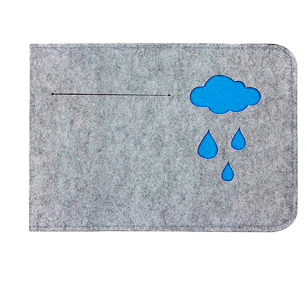 

Серый фетровый чехол для Macbook 12 Cloud Blue