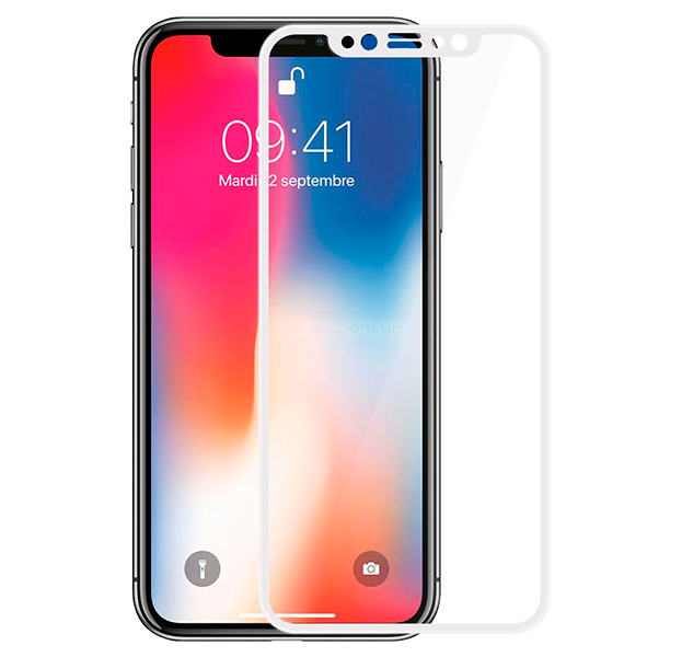 

Белое защитное стекло для iPhone X/XS Full Frame 3D Tempered Glass