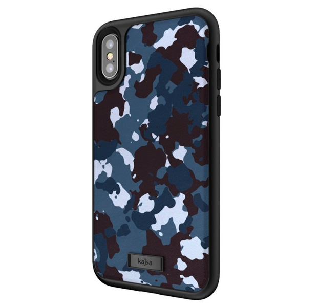 

Чехол-накладка для iPhone X/XS Kajsa Military Collection Navy, С рисунком