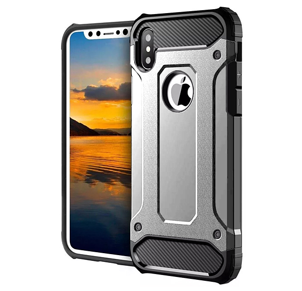 

Серый противоударный чехол для iPhone XS Max Fashion Case, Комбинированный