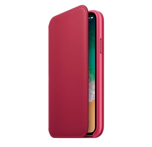 

Розовый кожаный чехол-книжка для iPhone X/XS Leather Folio Case MQRX2FE/A