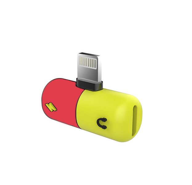 

Переходник 2 в 1 Lightning Adapter Pill Красный/Желтый
