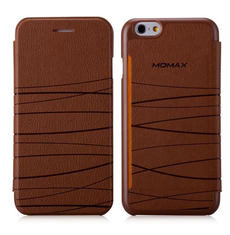 

Коричневый кожаный чехол для iPhone 6 Momax Flip Diary Elite Case