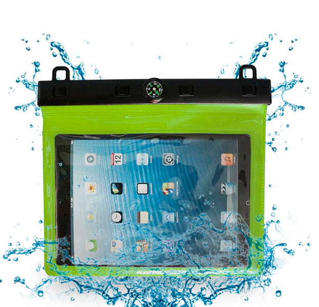 

Зеленый водонепроницаемый чехол для iPad Mini с компасом