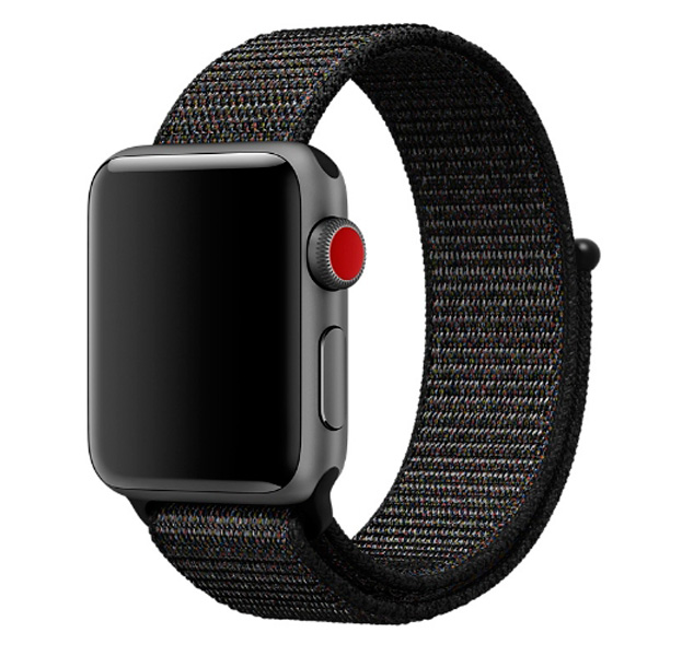 

Черный нейлоновый ремешок на липучке для Apple Watch 42/44 mm
