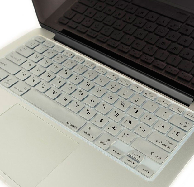 

Серебристая силиконовая накладка на клавиатуру для Macbook Air 11 (US)
