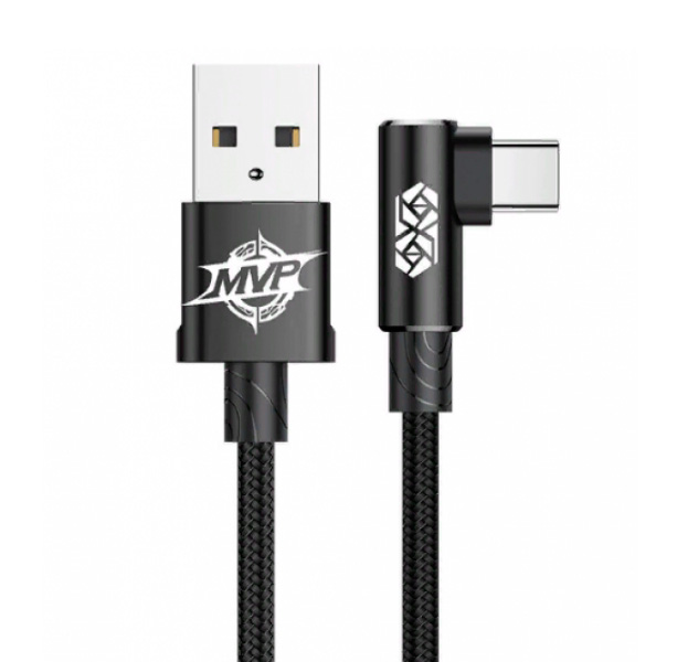 

Черный USB кабель/Type-C Baseus Elbow Type Cable 2m