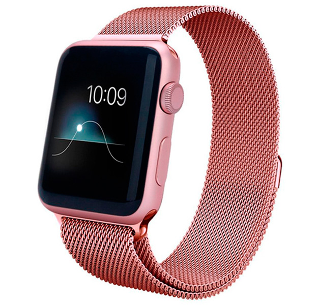 

Металлический ремешок Milanese Band для Apple Watch 38/40 mm розовый