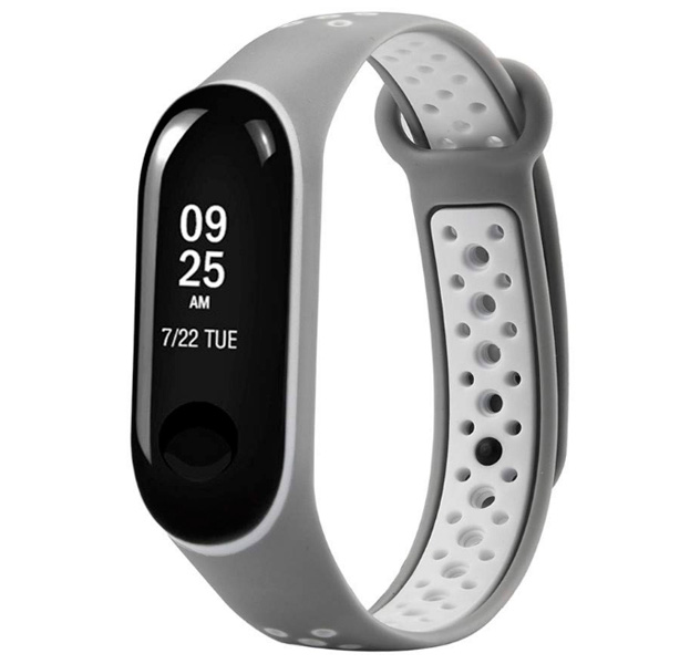 

Ремешок для браслета Xiaomi Mi Band 3 Sport Perforated Gray/White