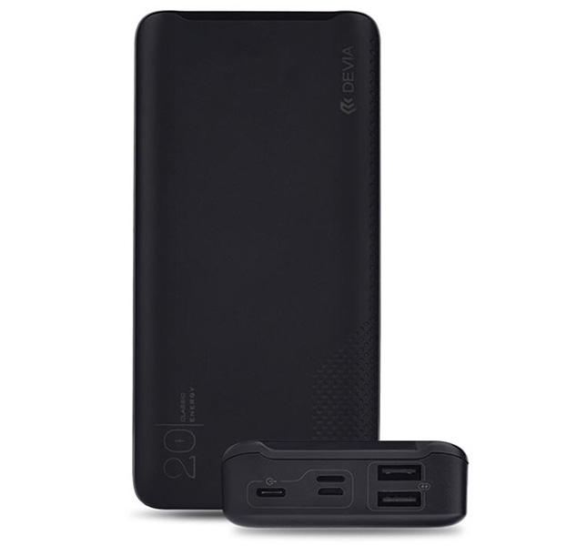 

Черное портативное зарядное устройство Devia Smart Speed Series PD 20000 mAh
