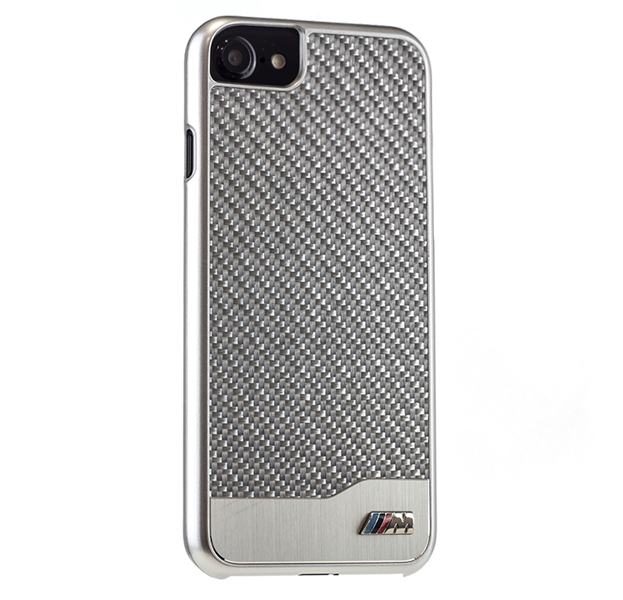 

Серебристый чехол-накладка для iPhone 7/8 BMW M-Collection Carbon
