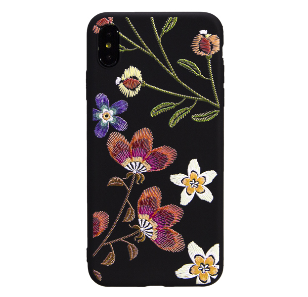

Силиконовый чехол-накладка для iPhone XS Max "Цветы", С рисунком