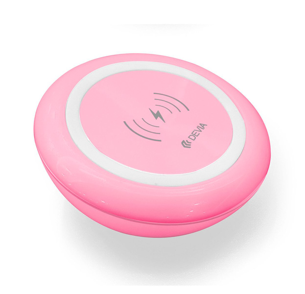 

Розовое беспроводное зарядное устройство Devia Fast Wireless Charger