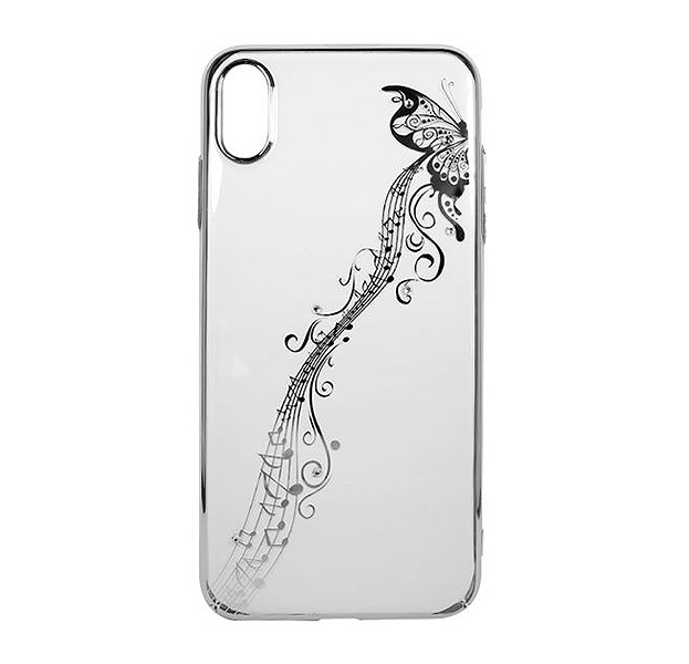 

Чехол-накладка для iPhone XS Max Devia Crystal Papillon Case Silver, Прозрачный