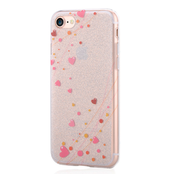 

Чехол-накладка для iPhone 7/8 Vouni Vigour Shing Case Hearts, Серебристый