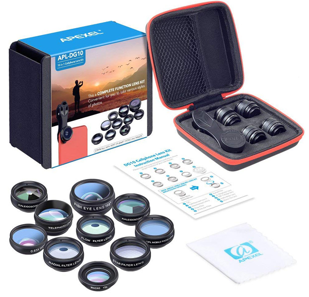 

Набор линз Apexel 10-in-1 Function Lens Kit