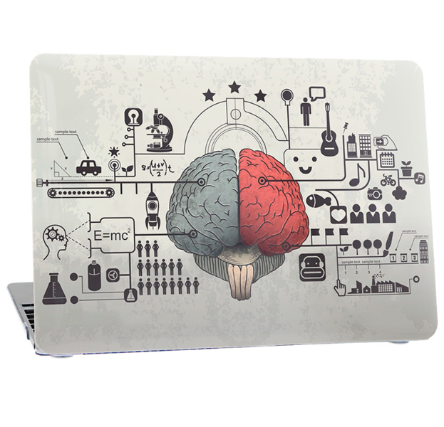 

Пластиковая накладка с картинкой для Macbook Air 13 Brain, С рисунком