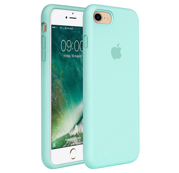 

Аквамариновый силиконовый чехол для iPhone 7/8 Silicone Case Full Cover, Зеленый