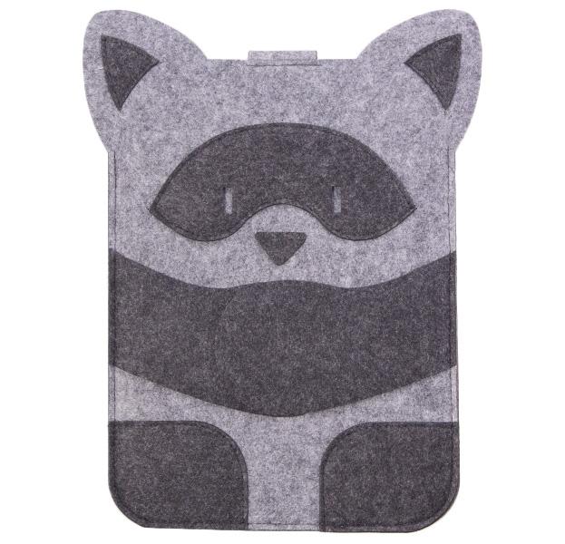 

Черный фетровый чехол-папка для Macbook Air/Pro 13 Енот