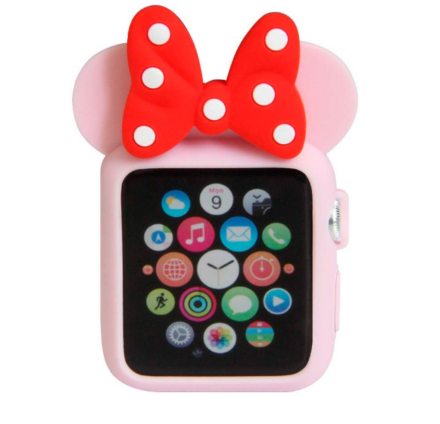 

Розовый силиконовый чехол для Apple Watch 38 mm Minnie Mouse