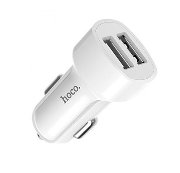 

Белое автомобильное зарядное устройство Hoco Z2A 2USB 2,4A + Lightning