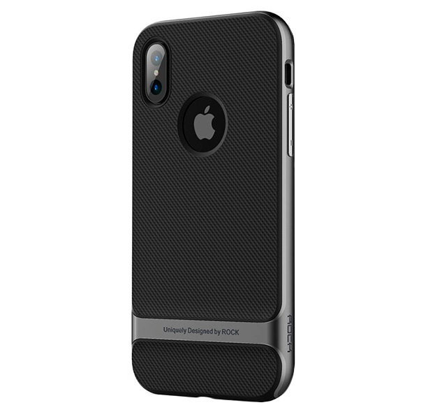 

Чехол-накладка для iPhone X/XS Rock Royce Black/Gray, Комбинированный