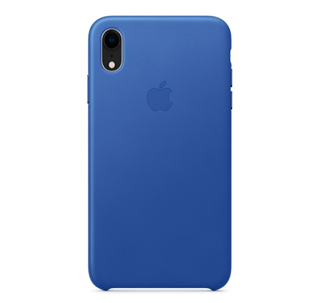 

Голубой кожаный чехол для iPhone XR Leather Case