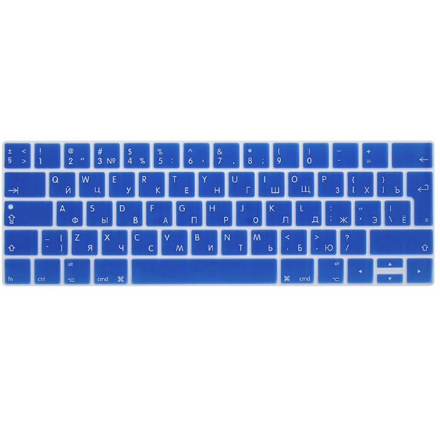 

Синяя силиконовая накладка на клавиатуру для Macbook Pro 13/15 2016/2017 с Touch Bar (Rus/Eu)