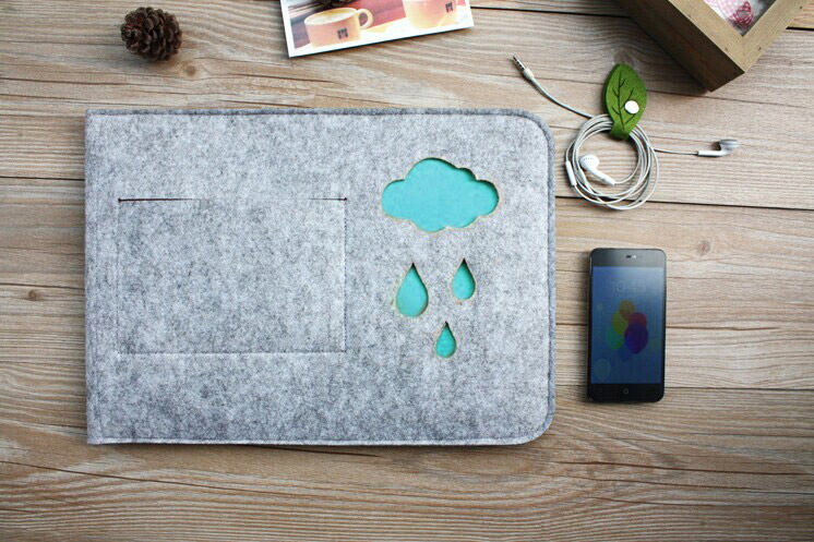 

Серый фетровый чехол для Macbook Air/Pro 13" Cloud Blue
