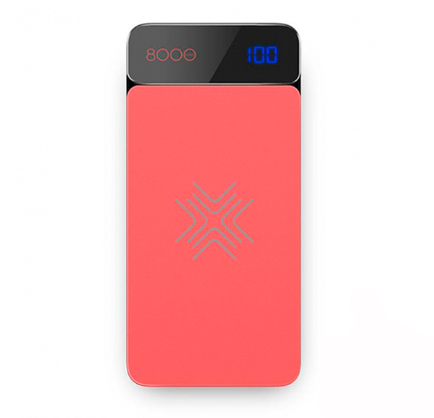 

Красное портативное зарядное устройство Rock P38 Wireless Power Bank 8000 mAh