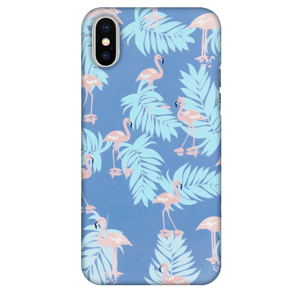 

Чехол-накладка для iPhone X/XS Flamingo Theme Blue, С рисунком