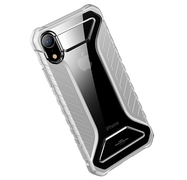 

Противоударный чехол-накладка для iPhone XR Baseus Race Case Grey, Прозрачный