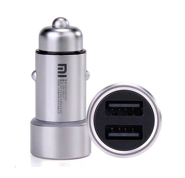 

Автомобильное зарядное устройство Xiaomi Mi 2.4A 2USB Silver