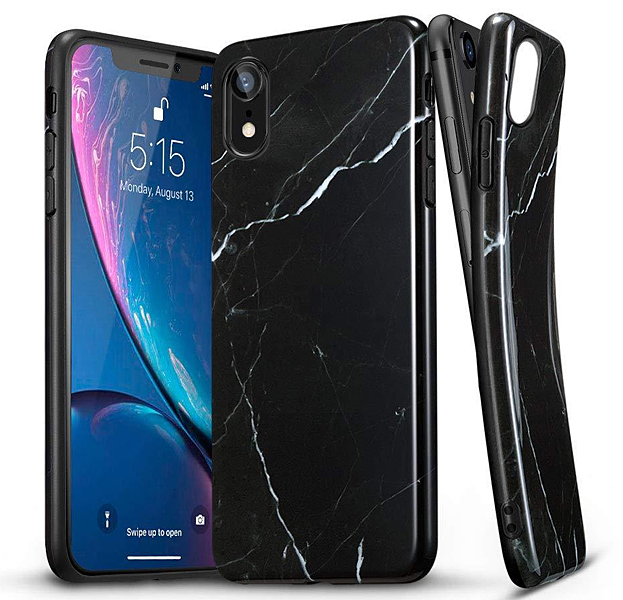 

Чехол-накладка для iPhone XR ESR Vogue Marble Series Black, С рисунком