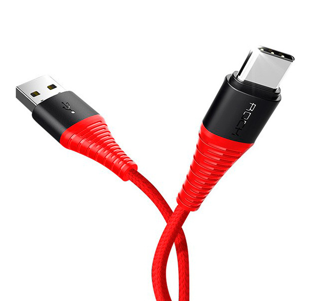 

Красный усиленный USB-кабель/Type C Rock Hi-Tensile 2m