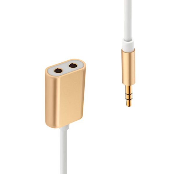 

Разветвитель для наушников 3.5 mm Gold