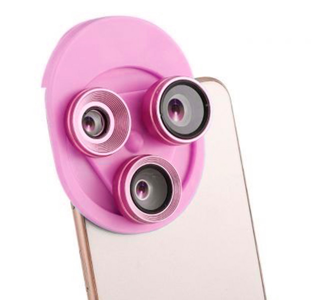 

Розовый интегрированный объектив ZM-068 3в1 Fish Eye/Macro/Wide Angle