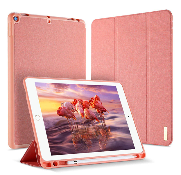 

Розовый чехол-книжка для iPad 9.7 2017/2018 Dux Ducis Domo Series with Pencil Slot