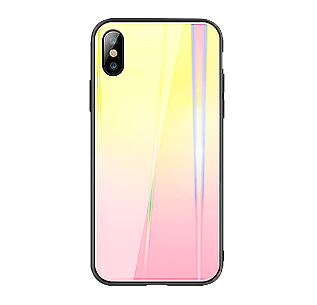 

Чехол-накладка для iPhone XS Max Rainbow Case Yellow/Pink, Желтый