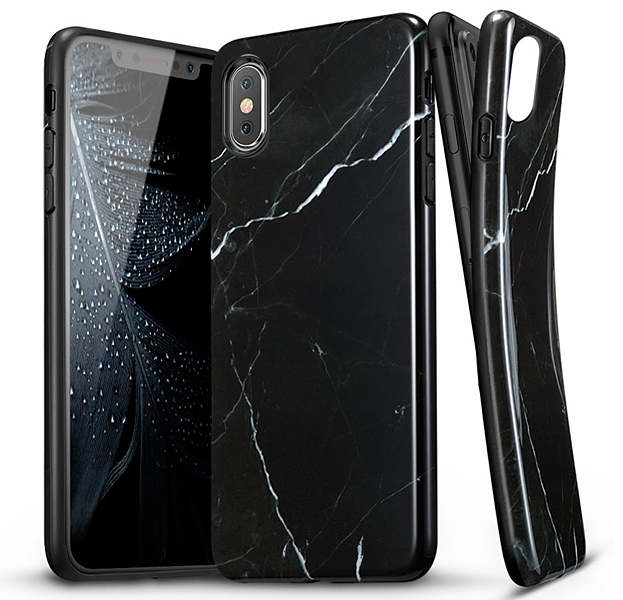 

Чехол-накладка для iPhone XS Max ESR Vogue Marble Series Black, С рисунком