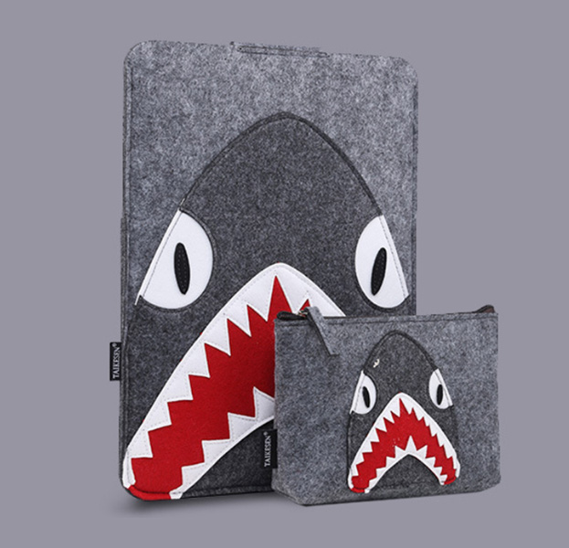 

Серый фетровый чехол-папка для Macbook Air/Pro 13 Shark, Другой