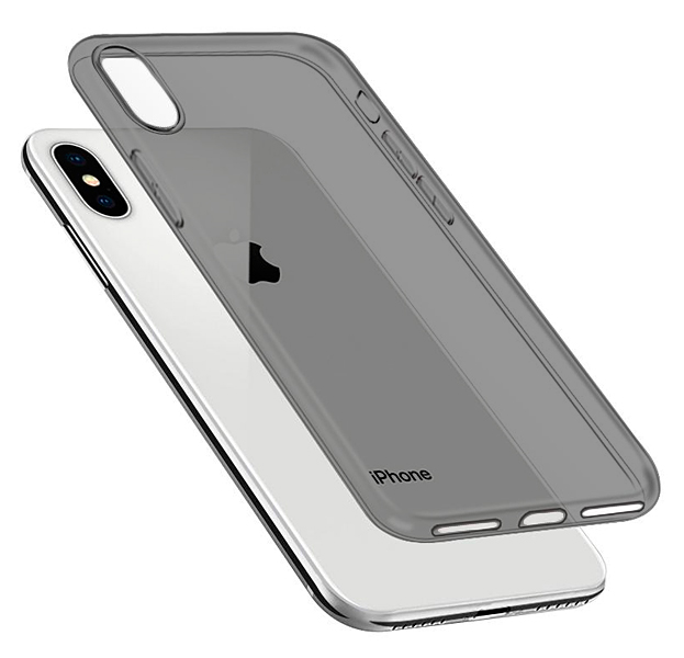 

Черный силиконовый чехол для iPhone X/XS Transparent Brauffen Case, Полупрозрачный